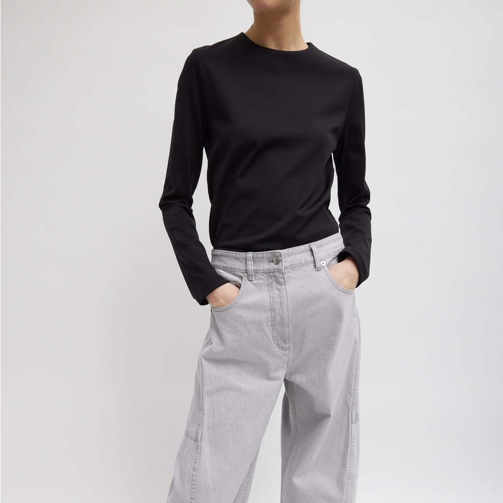 Tibi NWT Compact Ultra Stretch Knit Long Sleeve Slim Top.